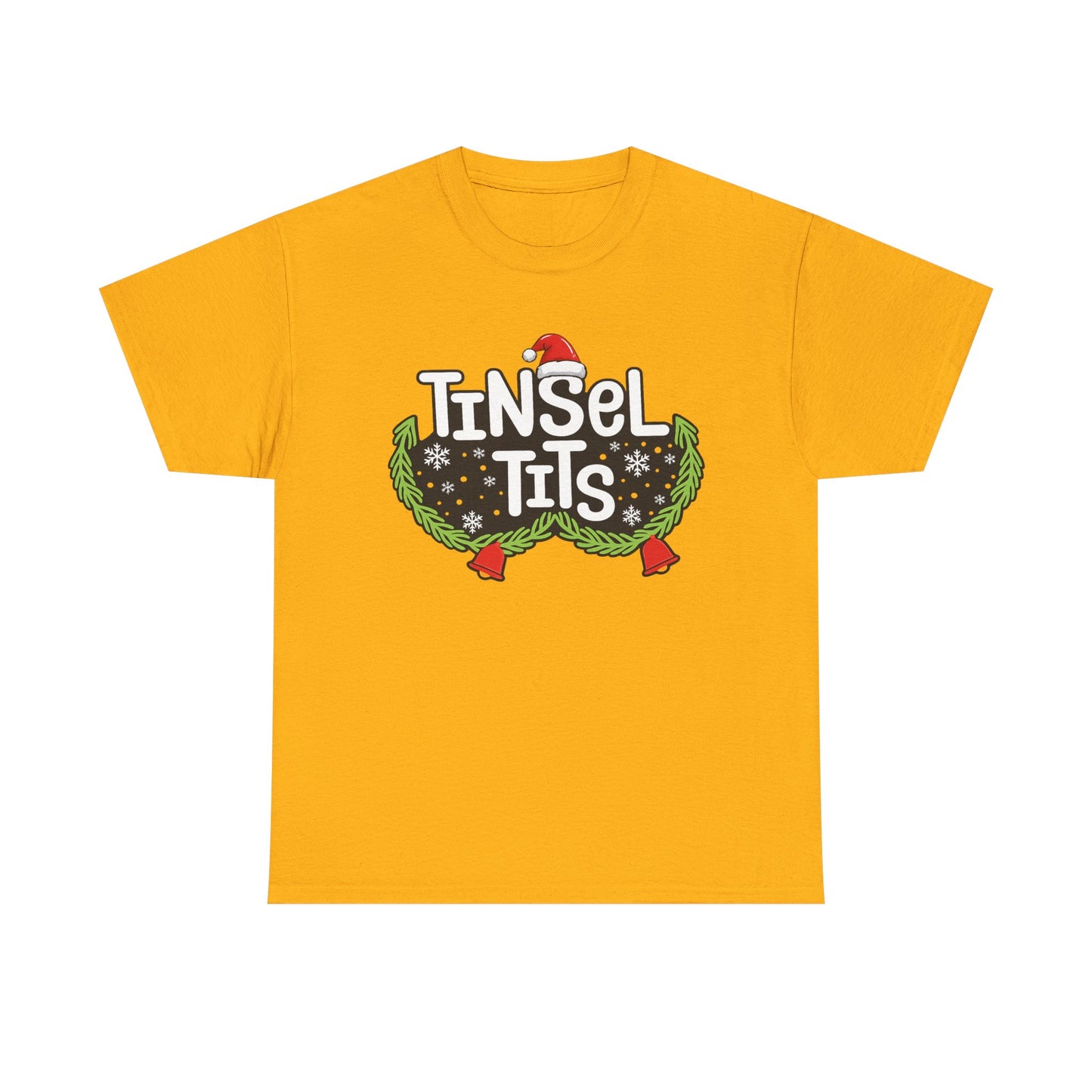 T-Shirt — "Tinsel Tits" Funny Christmas Wreath Holiday Tee