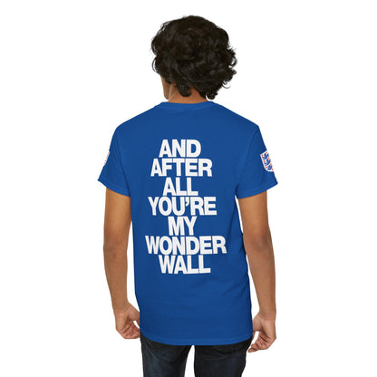 England Football Tee — "And After All You're My Wonderwall" Lyrics Tee