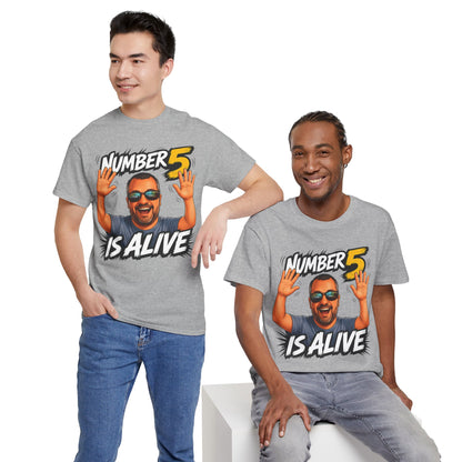 Number 5 Is Alive Graphic Tee — Funny Meme Face T‑Shirt