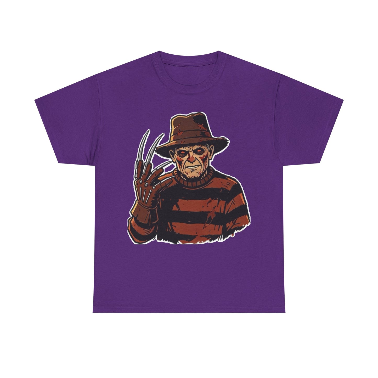 Freddy Krueger Horror Tee — Vintage Striped Nightmare Graphic