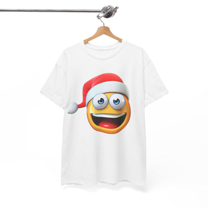 Christmas Emoji T-Shirt — Santa Hat Smiley Holiday Tee