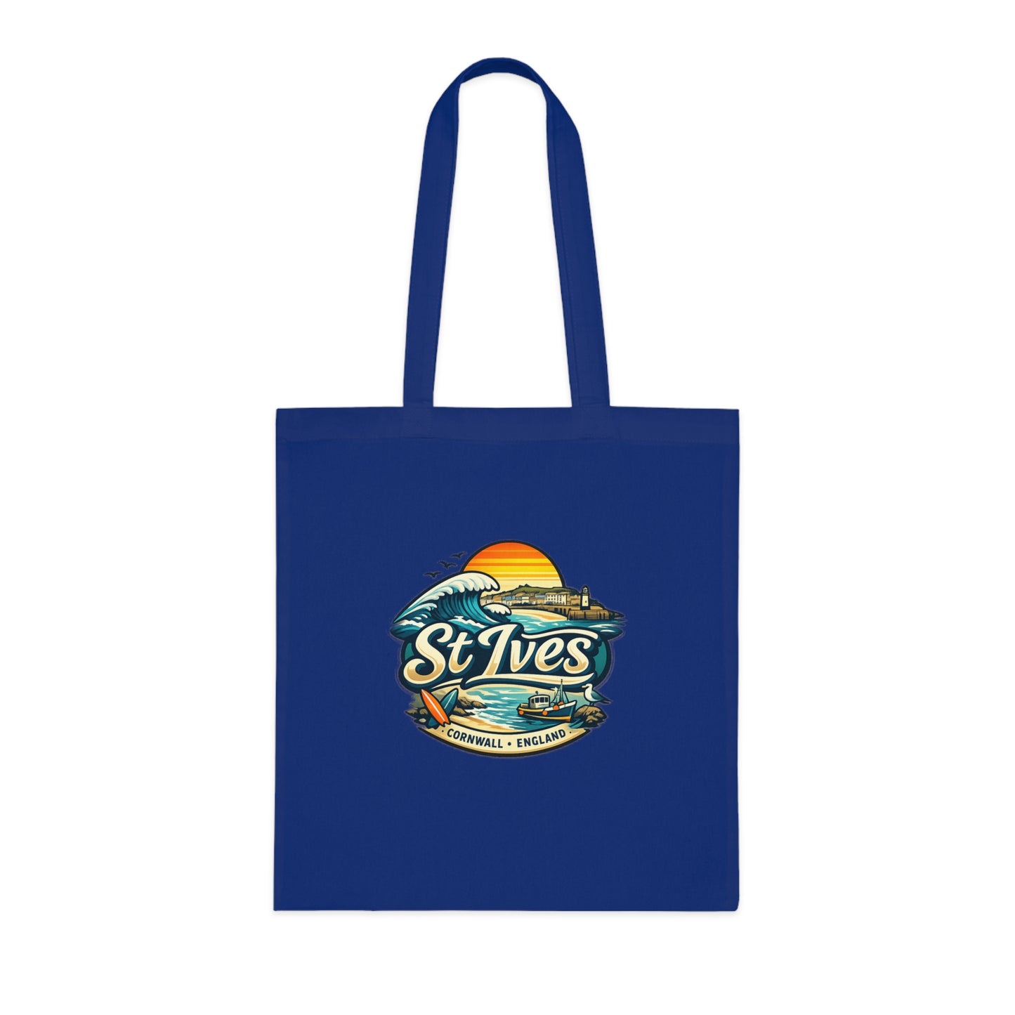 St Ives Beach Tote — Cornwall Surf Sunset Cotton Tote Bag