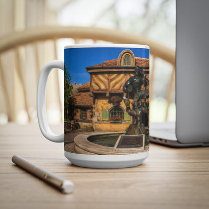 Gaston's Tavern Fountain Photo Mug — 11oz/15oz Ceramic Coffee Cup