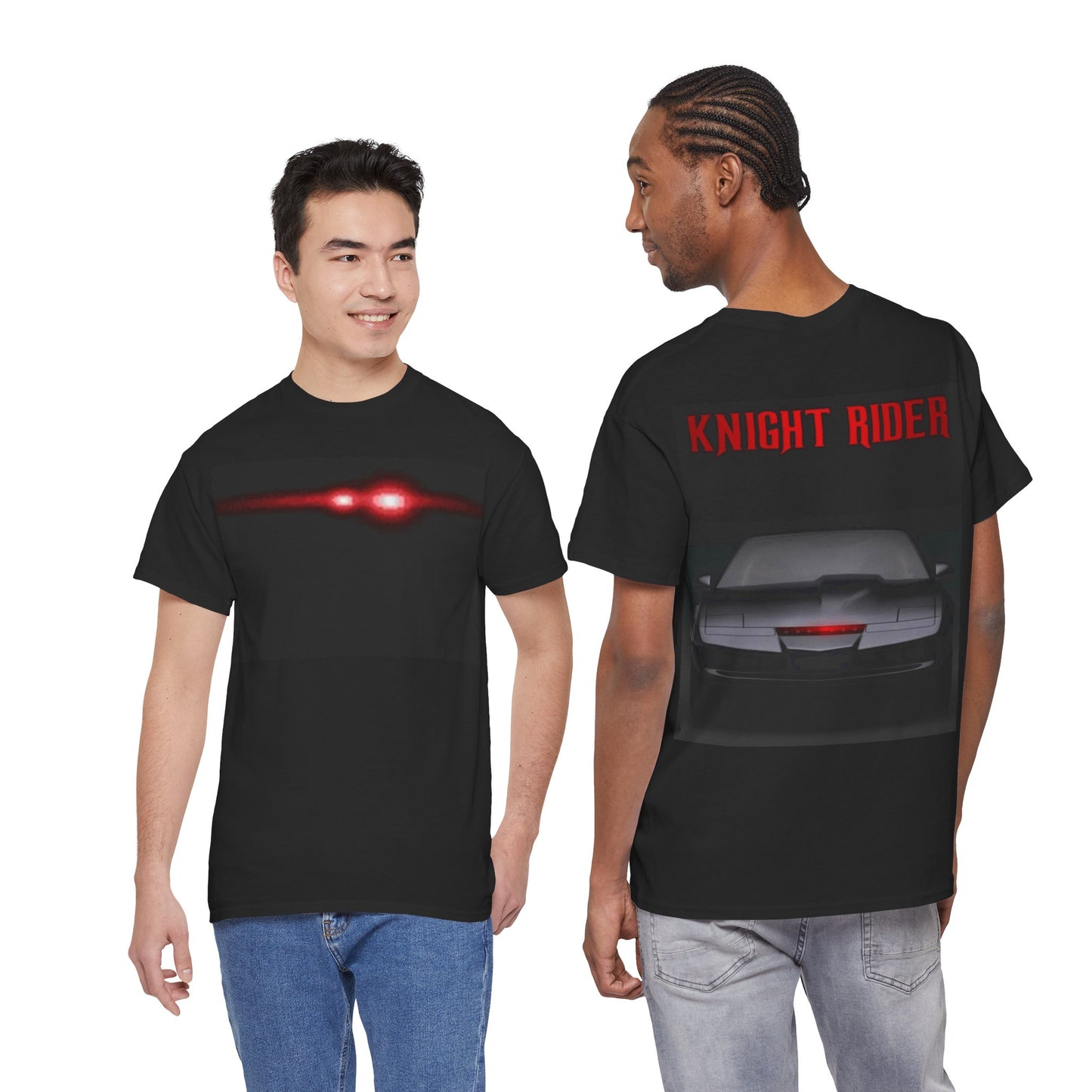 Knight Rider T-Shirt — Retro Car Graphic Tee with Red Scanner Light