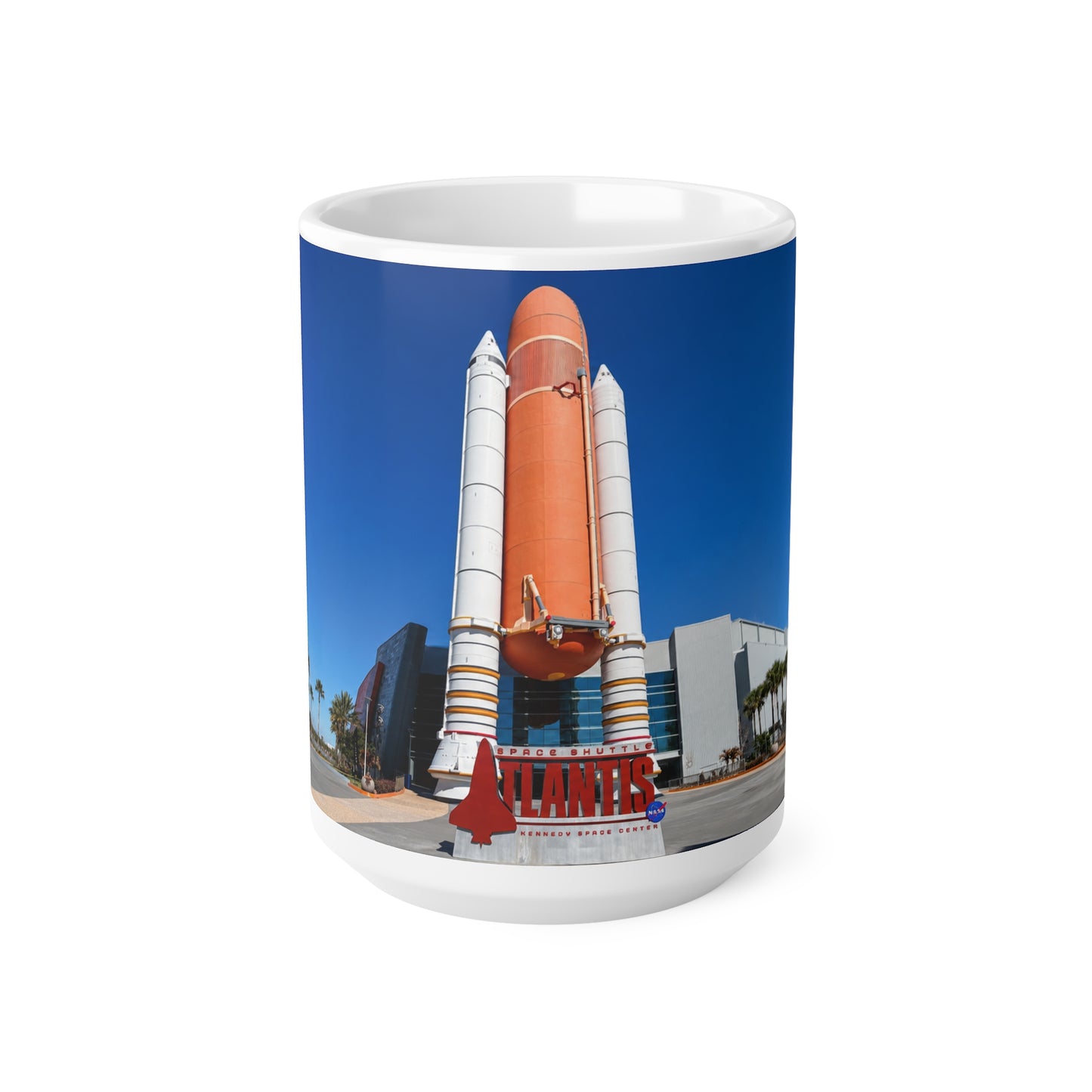 Space Shuttle Launch Pad Ceramic Mug — Atlantis Visitor Center Photo Coffee Cup, 11oz & 15oz