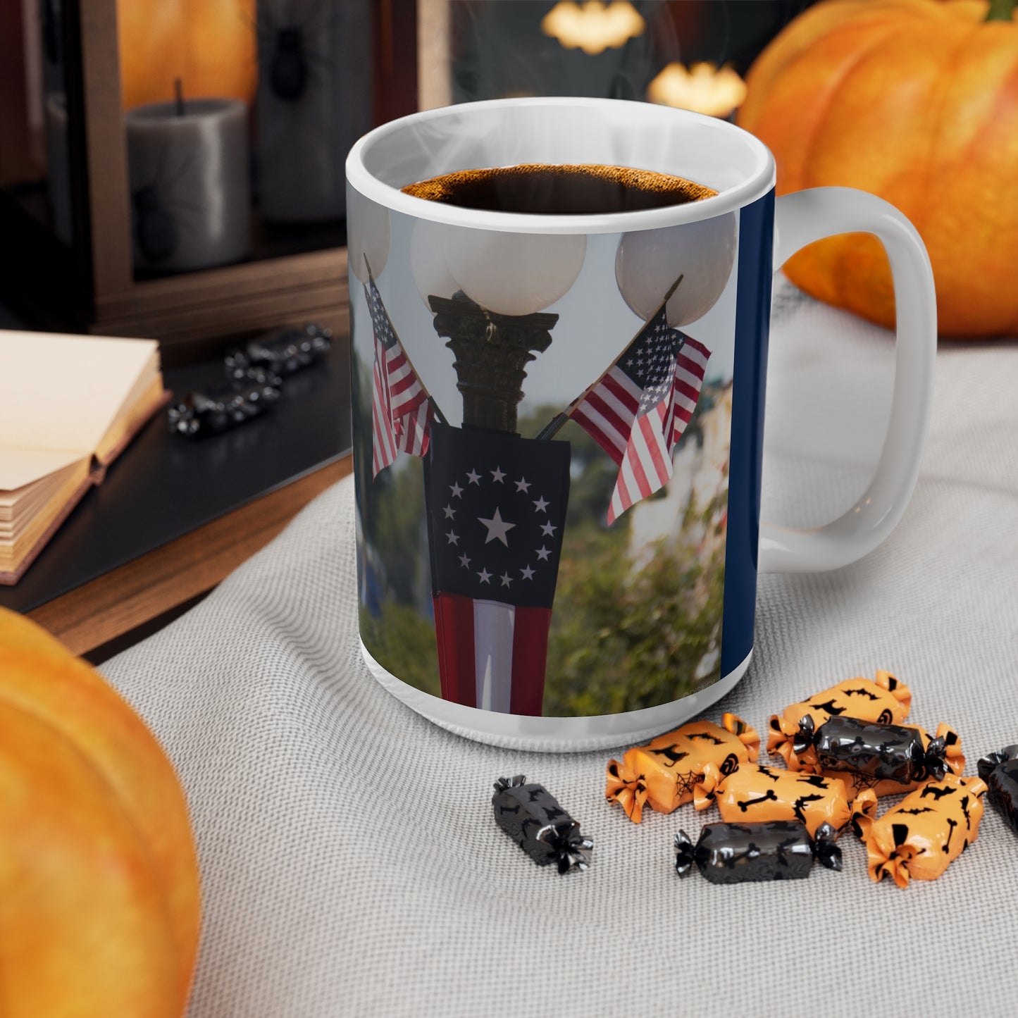 Disney Mickey 'Celebrates America' Flag Mug — Patriotic 11oz & 15oz Coffee Cup