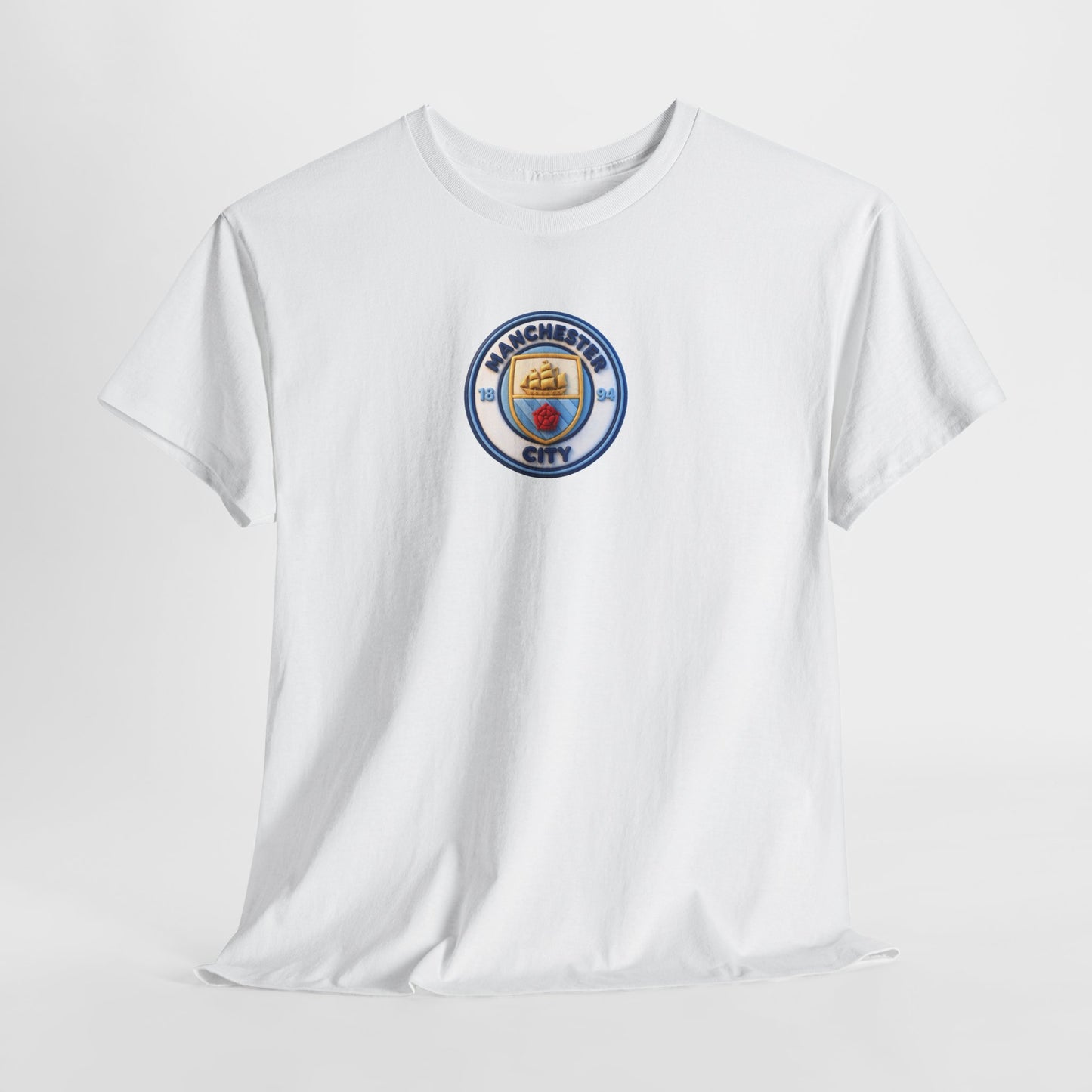 Manchester City Crest Unofficial 3D T-Shirt — Minimal Soccer Logo Tee