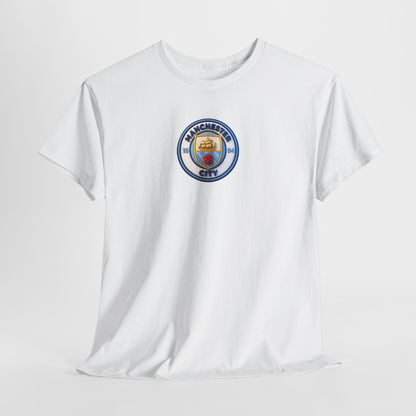 Manchester City Crest Unofficial 3D T-Shirt — Minimal Soccer Logo Tee