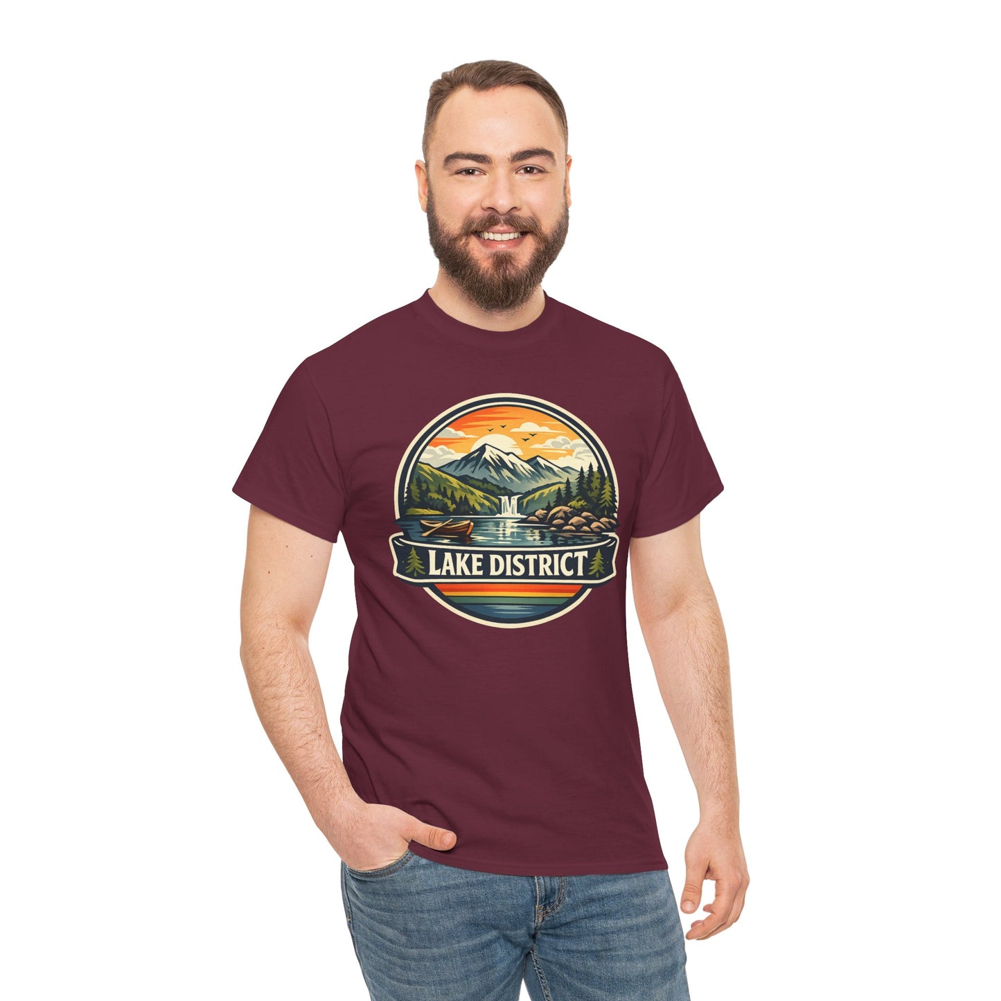 Lake District Graphic Tee — Scenic Mountain & Lake Camping Shirt