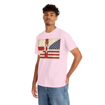 Northern Ireland + American Flag Tee — Vintage Graphic Shirt