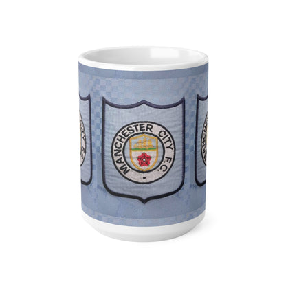 Manchester City Retro Shirt Crest Coffee Mug — Ceramic 11oz & 15oz