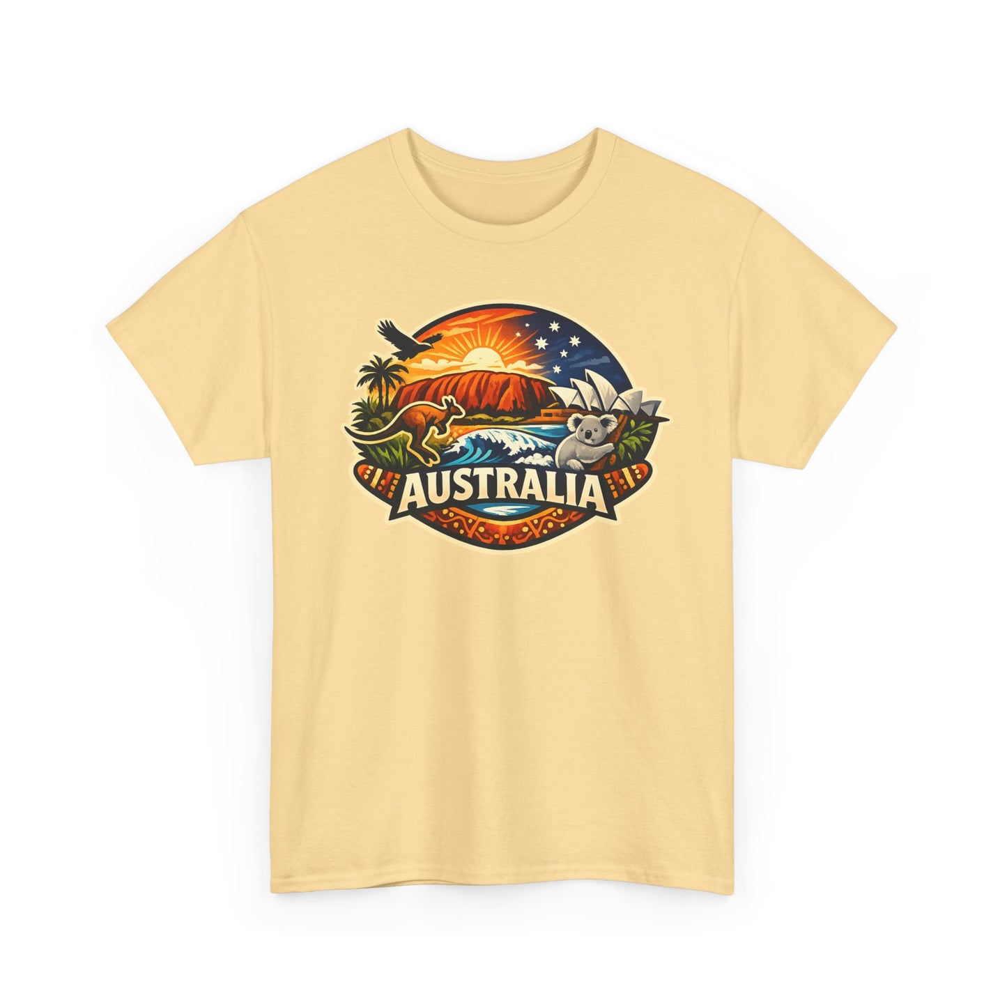 Australia Sunset Vintage Tee — Kangaroo & Surf Badge