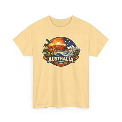 Australia Sunset Vintage Tee — Kangaroo & Surf Badge