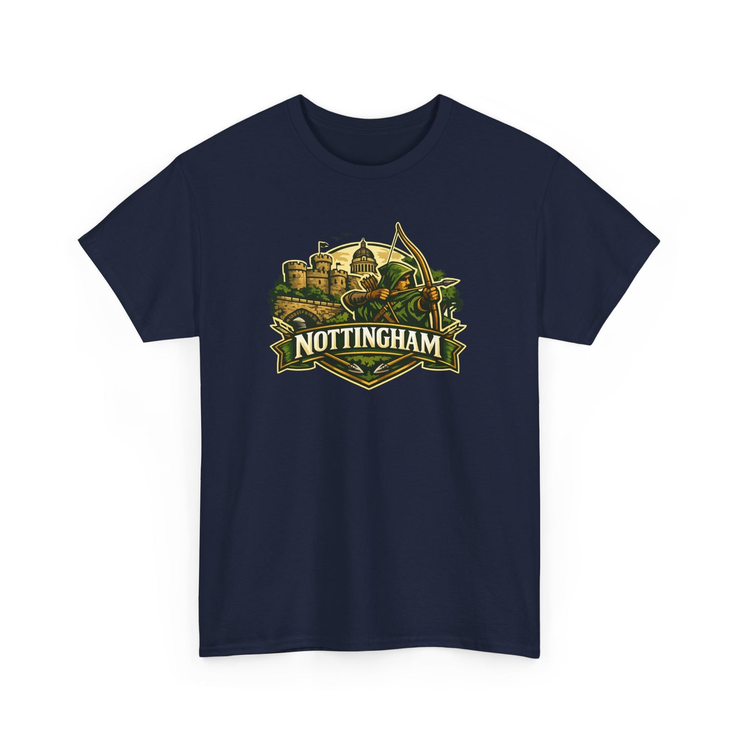 Nottingham Vintage Crest T-Shirt — Robin Hood Castle Travel Tee