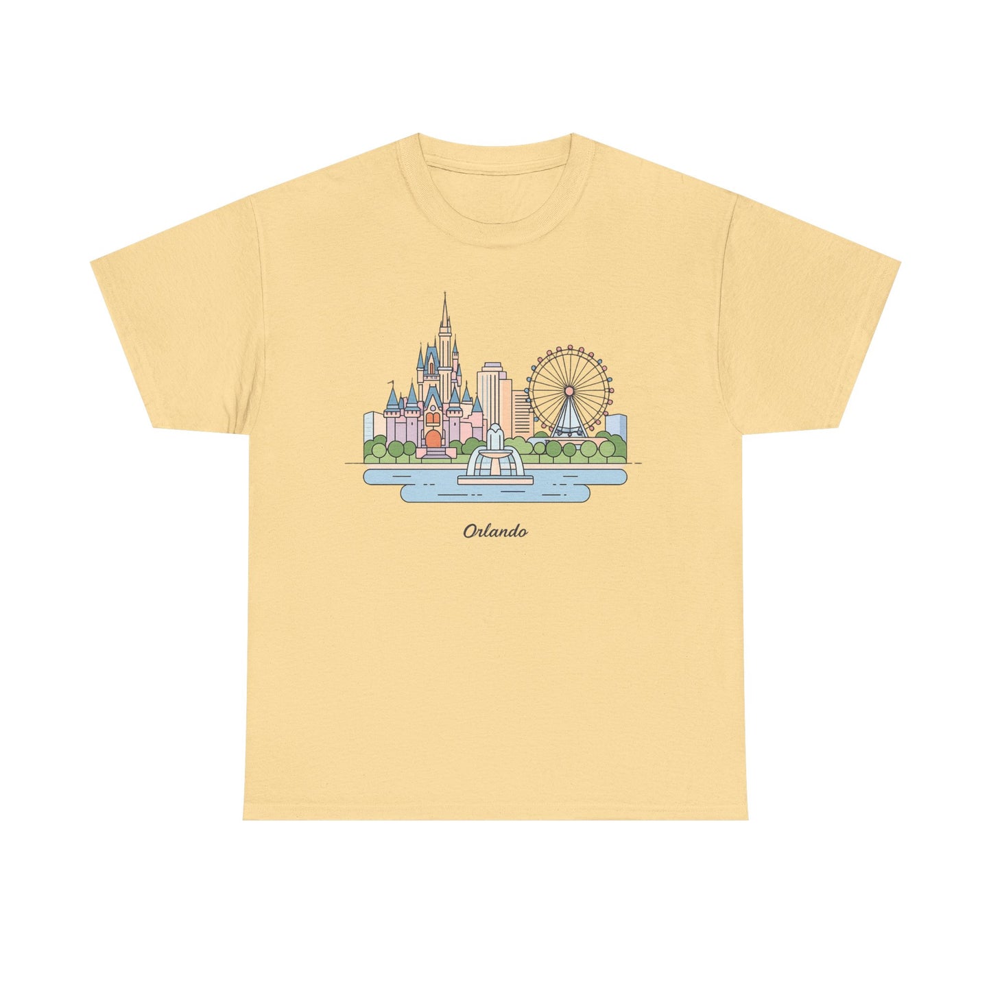 Orlando Skyline T-Shirt — Cute Cityscape Graphic Tee with 'Orlando' Text