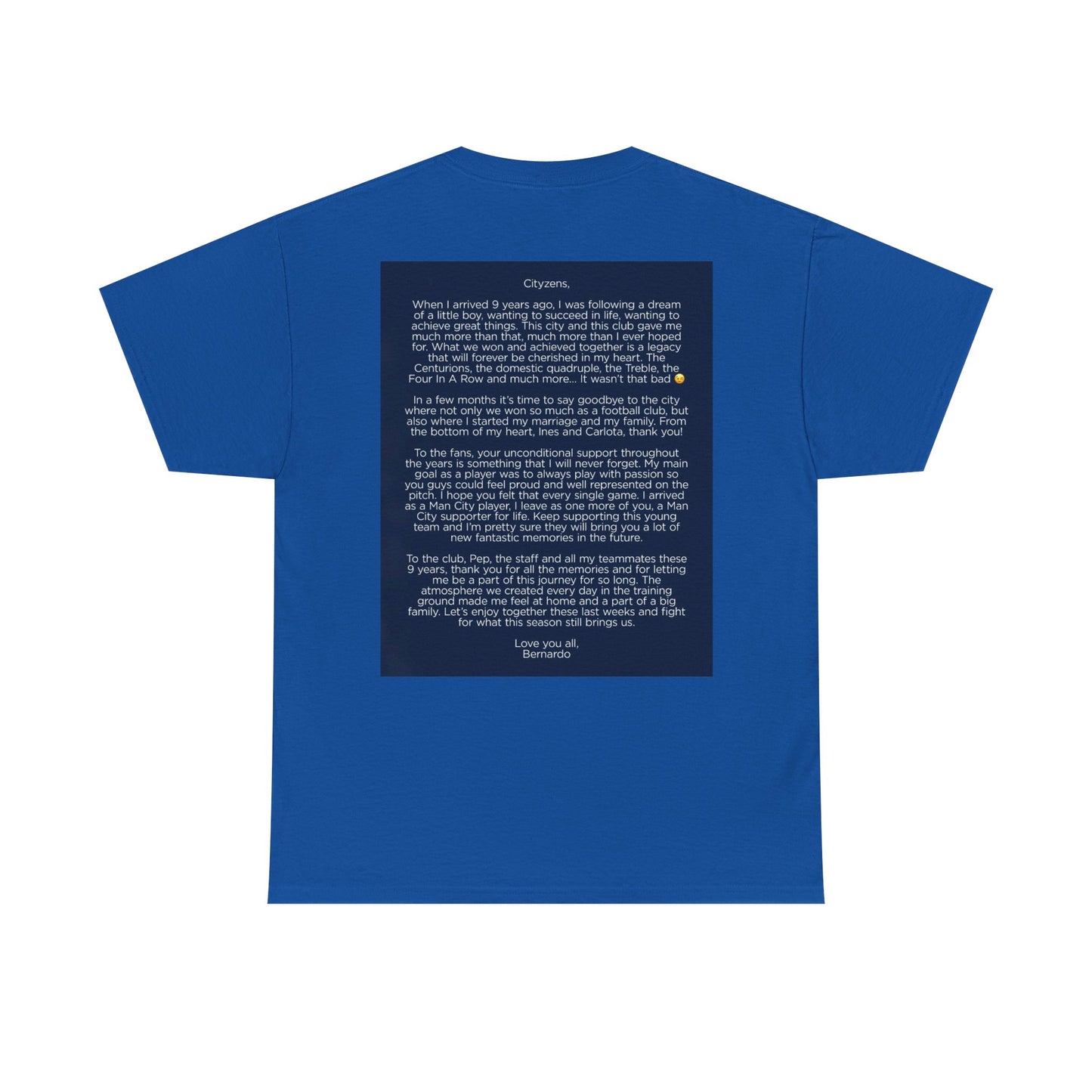 Bernardo Silva Tribute Tee – Inspirational Letter & Celebrating Goal Moment