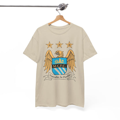 Manchester City Retro Club Crest T‑Shirt — MCFC Vintage Style Club Emblem Tee