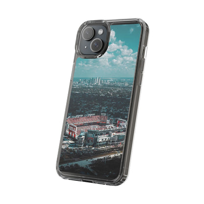 Tampa Bay Raymond James Stadium Clear Phone Case — Aerial City Stadium Design
