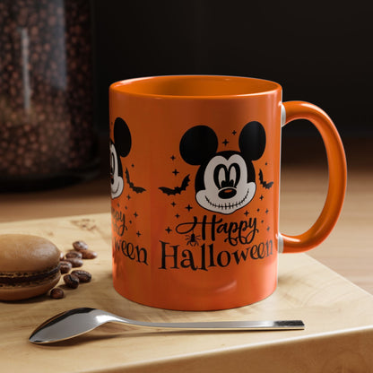 Halloween Mickey Mouse Orange Coffee Mug - "Happy Halloween" 11/15oz