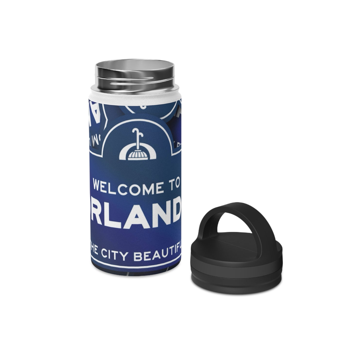 Orlando Stainless Steel Water Bottle — "Welcome to Orlando" Travel Bottle with Handle Lid