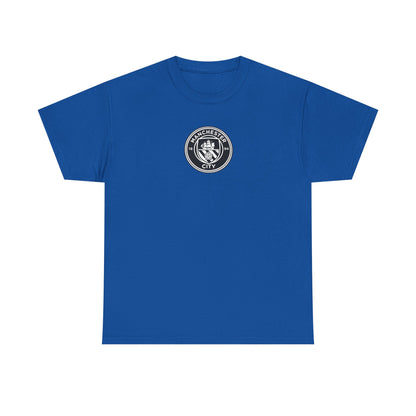 Man City Unofficial T-Shirt — Vintage Crest Logo Tee (Small Chest Emblem)