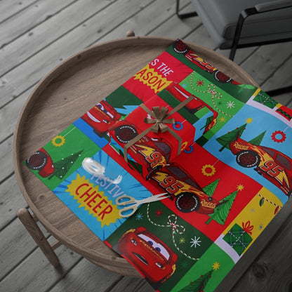 Cars Lightning McQueen Holiday Wrapping Paper – Festive Cheer Gift Wrap