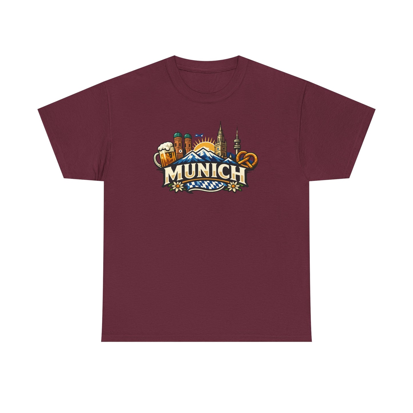 Munich Souvenir T‑Shirt — Oktoberfest Beer & Pretzel Graphic Tee