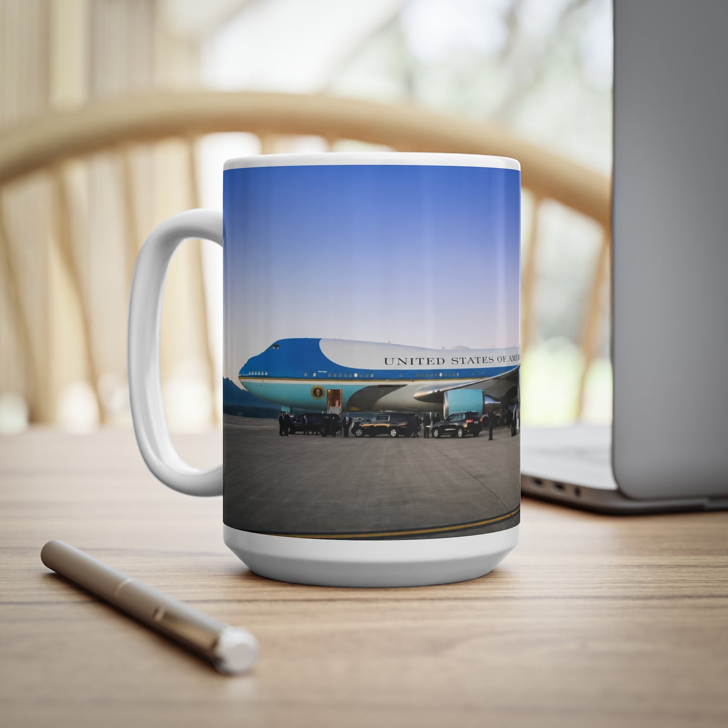 Air Force One Ceramic Coffee Mug — Presidential Plane Photo Coffee Cup (11oz, 15oz)