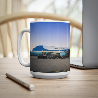 Air Force One Ceramic Coffee Mug — Presidential Plane Photo Coffee Cup (11oz, 15oz)