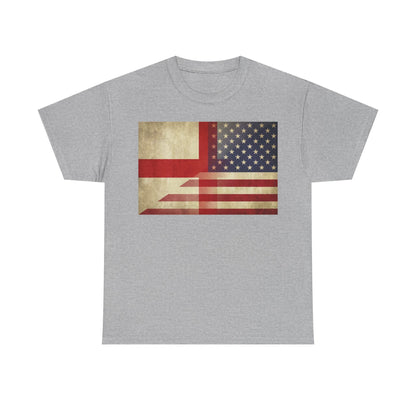 Vintage England-USA Flag T-Shirt — Retro Anglo-American Pride Tee