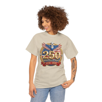 250th USA Anniversary T-Shirt – 1776–2026 Patriotic Eagle Emblem Tee