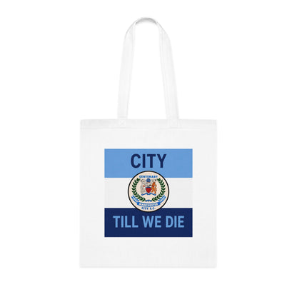 City Till We Die Cotton Tote - Football Fan Flag Tote Bag