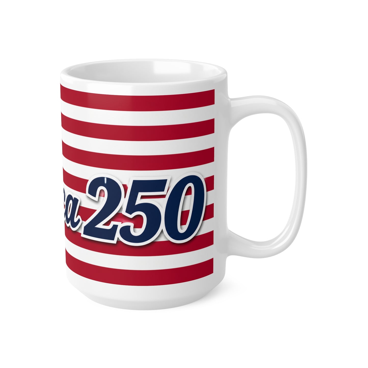 America 250 Flag Coffee Mug — Patriotic Ceramic 11oz & 15oz