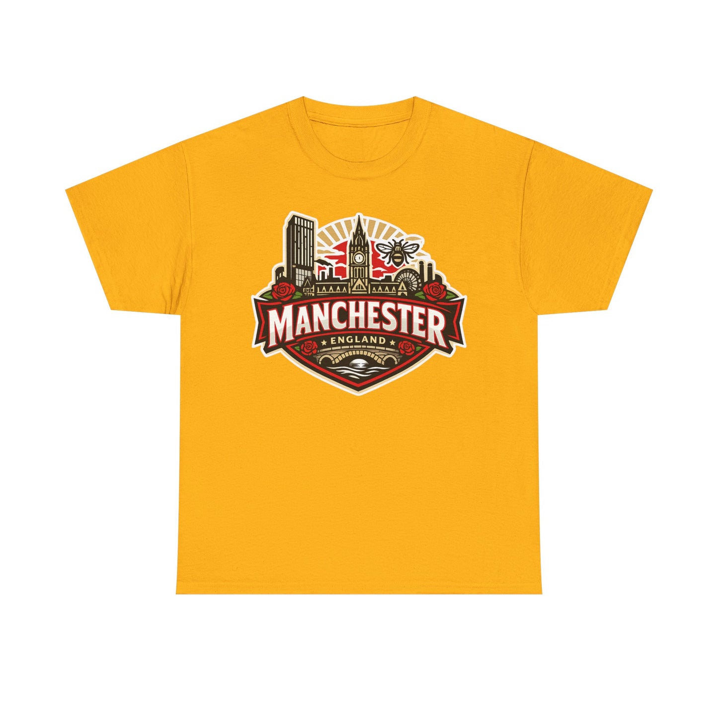 Manchester England Skyline T-Shirt — Vintage City Crest Tee