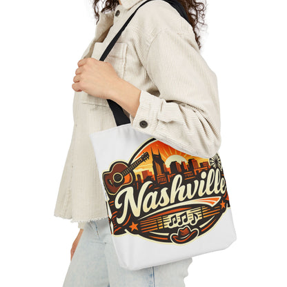 Nashville Sunset Tote Bag — Country Music Skyline Canvas Tote