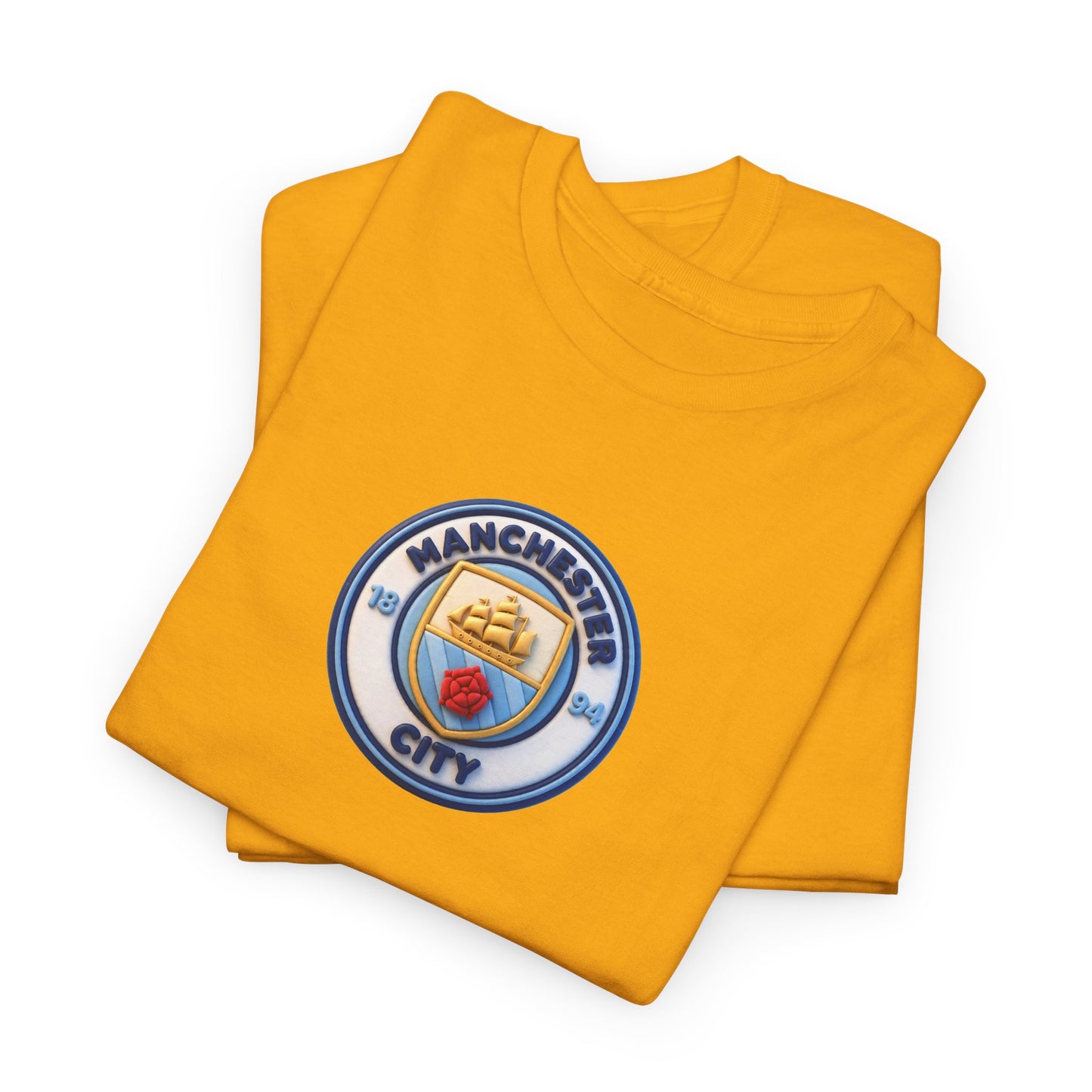 Manchester City Crest Unofficial 3D T-Shirt — Minimal Soccer Logo Tee