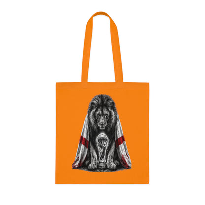 England Lion Tote Bag – Protective Lion Illustration Cotton Tote