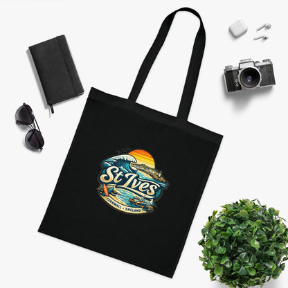 St Ives Beach Tote — Cornwall Surf Sunset Cotton Tote Bag