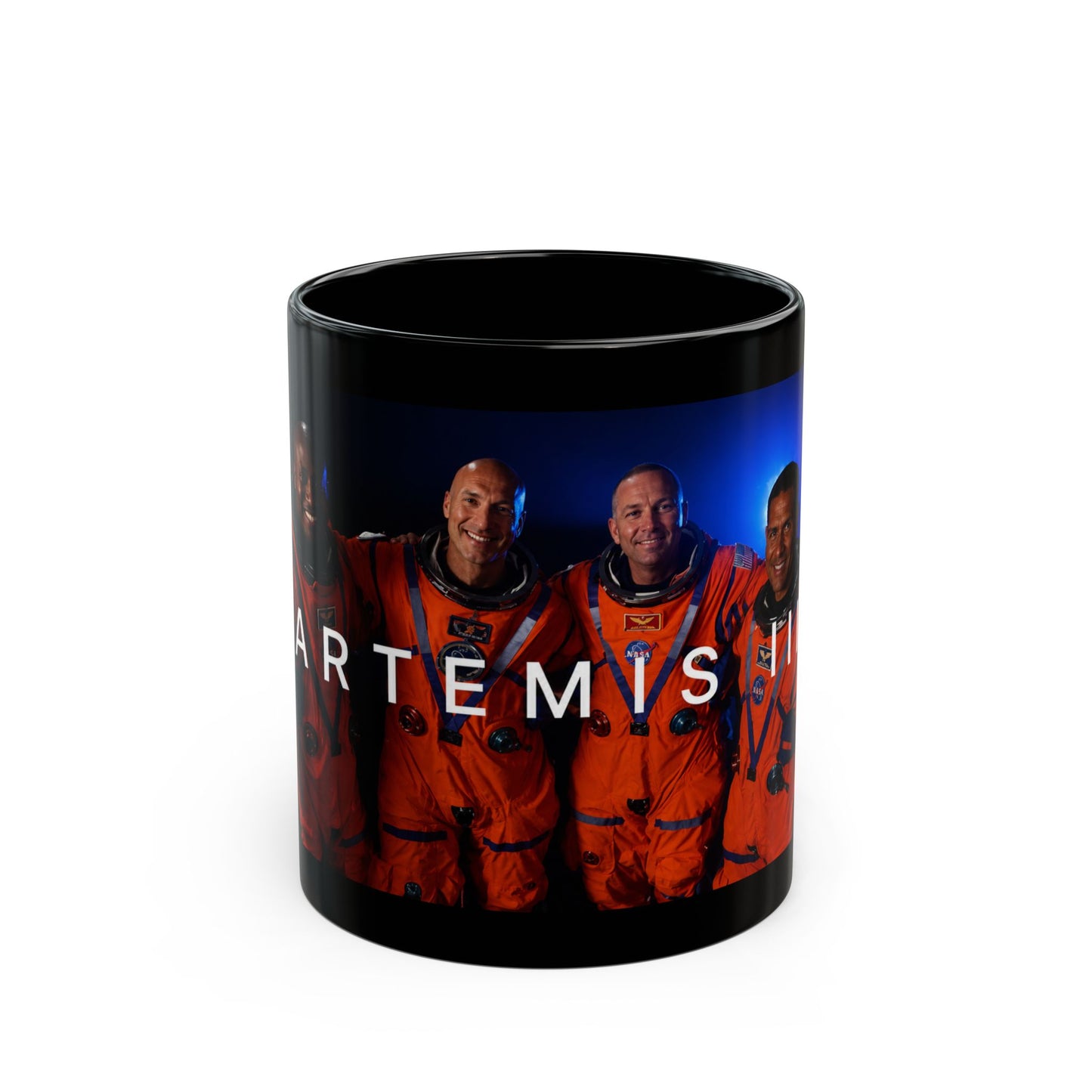 Artemis III Crew Photo Black Mug — NASA Spaceflight Coffee Cup