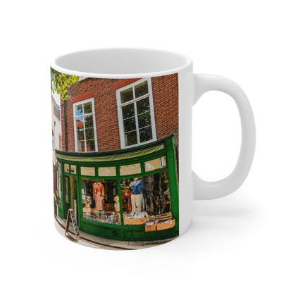 Richmond Ted Lasso English Pub Street Scene Mug — Ceramic Coffee Cup (11oz & 15oz)