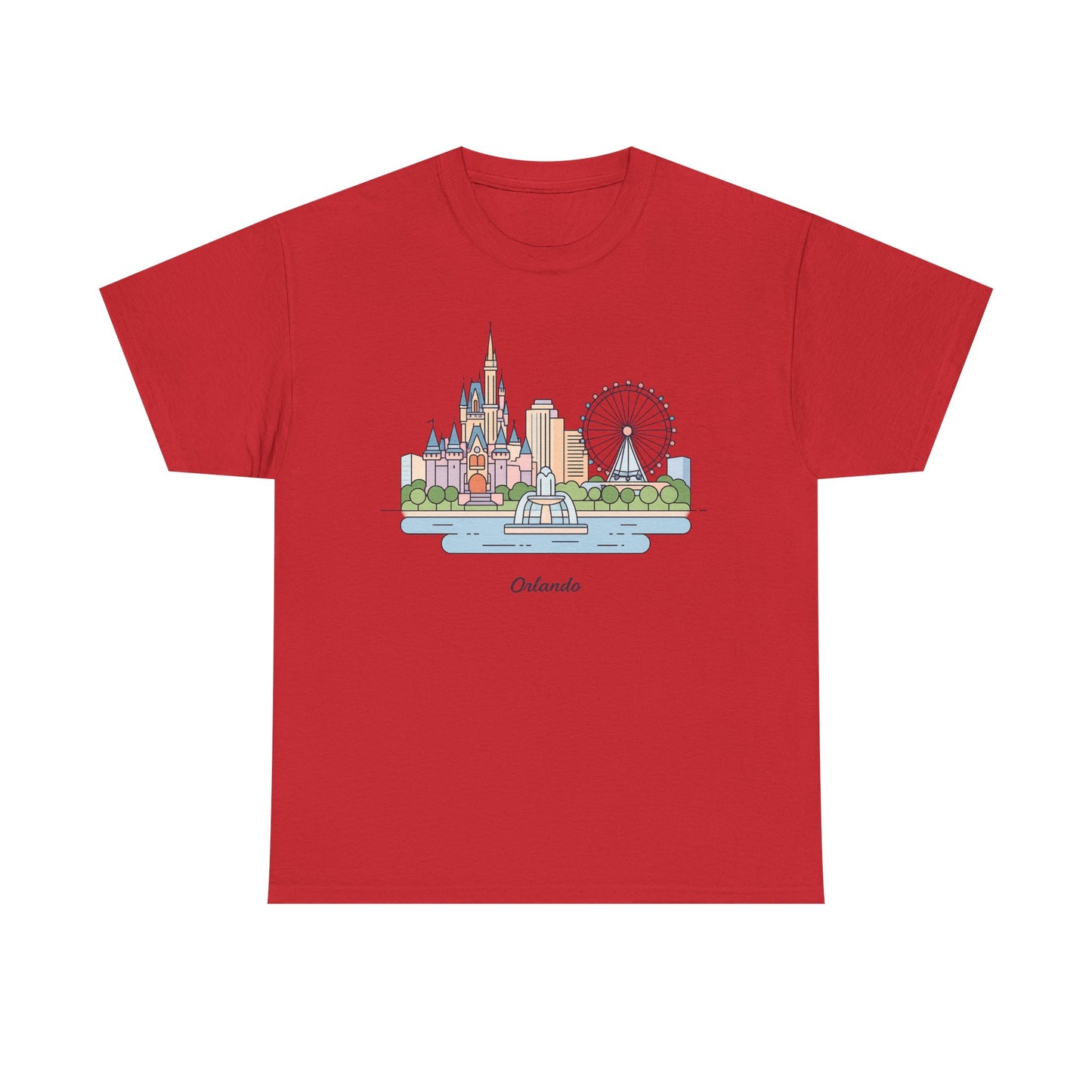 Orlando Skyline T-Shirt — Cute Cityscape Graphic Tee with 'Orlando' Text