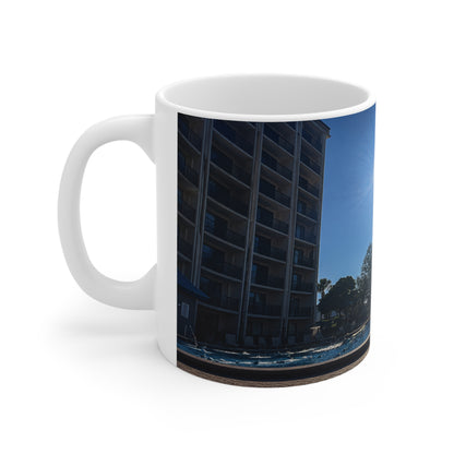 Rosen Inn Closest to Universal Sunrise Poolside Mug — 11oz & 15oz Ceramic Coffee Cup