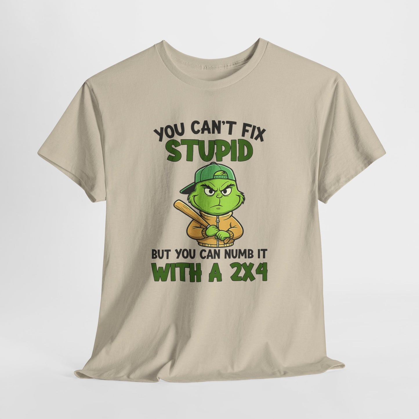 Funny Carpenter T‑Shirt — "You Can't Fix Stupid But You Can Numb It With a 2x4"