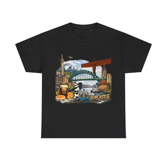 Newcastle Upon Tyne Landmark Tee — Vintage Cityscape T-Shirt
