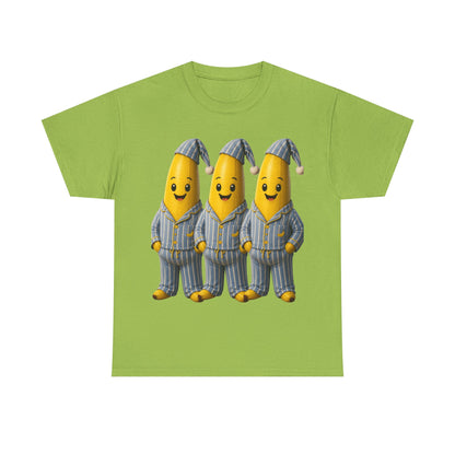 Bananas in Pyjamas – Three Smiling Bananas in Striped Pajamas Graphic T-Shirt