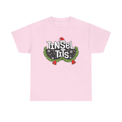 T-Shirt — "Tinsel Tits" Funny Christmas Wreath Holiday Tee