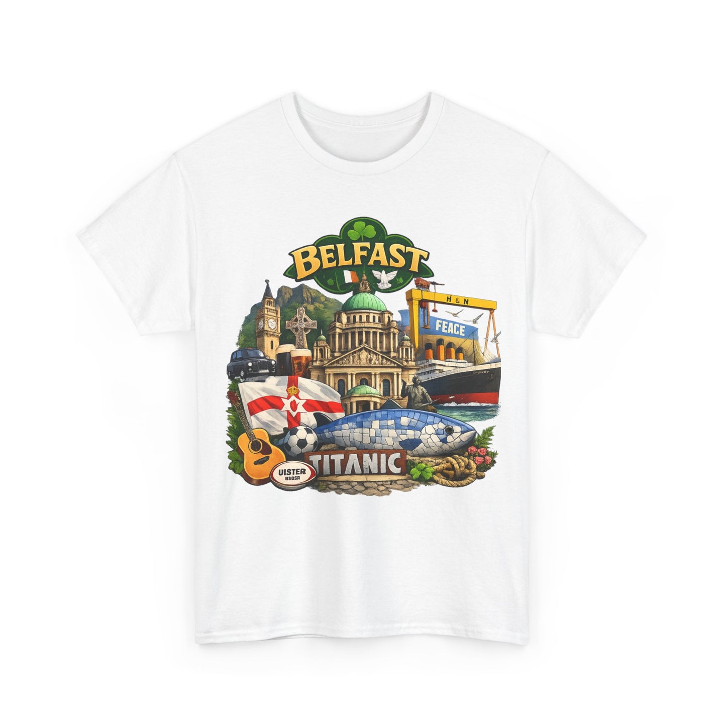 Belfast Collage T-Shirt – Titanic & City Landmarks Souvenir Tee