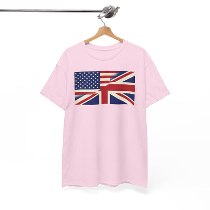 USA-UK Flag Graphic Tee — American British Union Jack Mashup T-Shirt