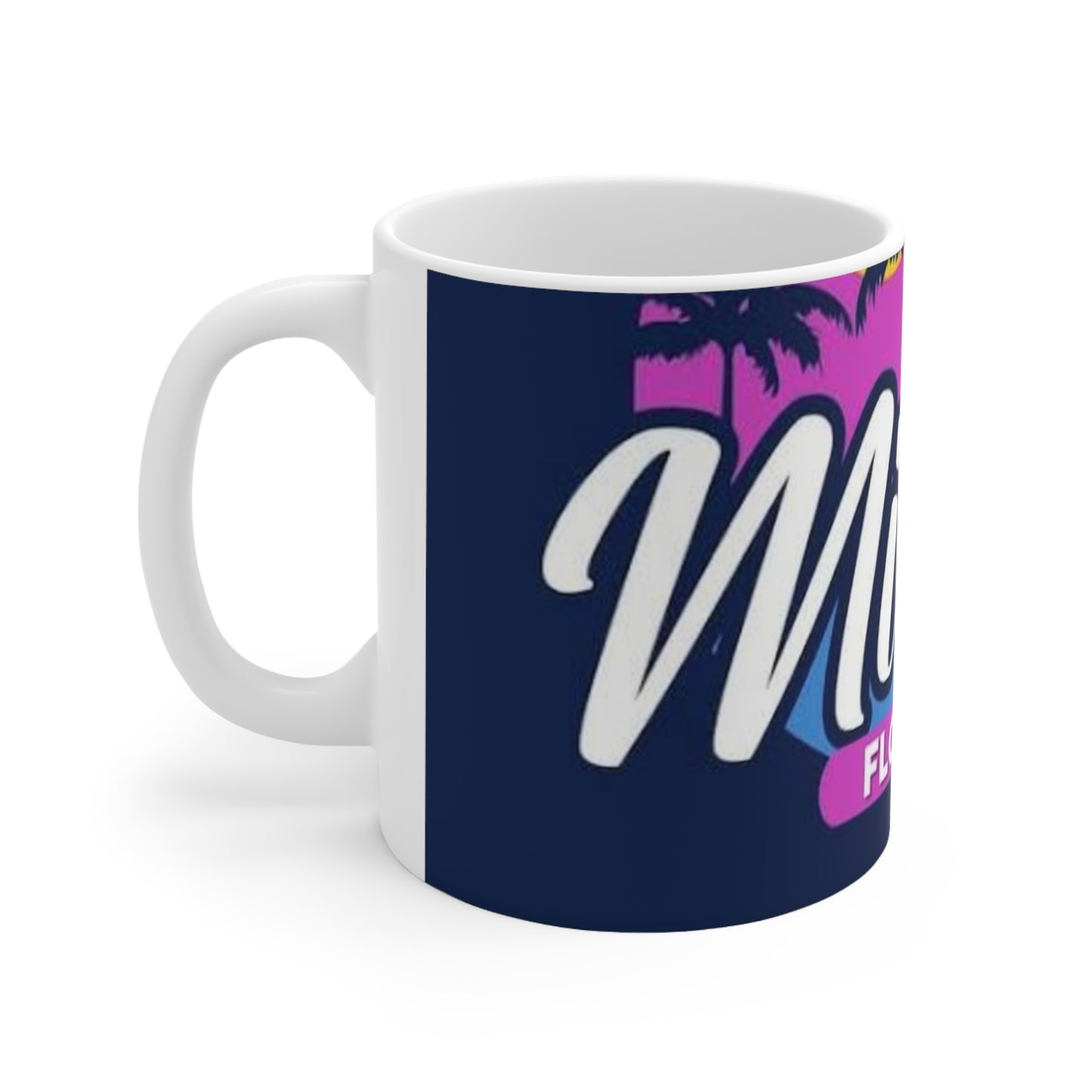 Miami Florida Retro Palm Tree Coffee Mug — 11oz & 15oz Ceramic