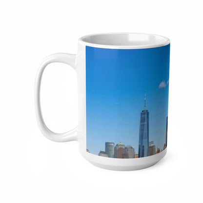 New York Skyline Ceramic Mug – Statue of Liberty & One World Trade Center, 11oz/15oz